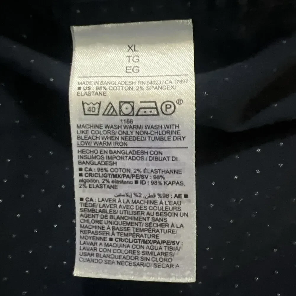 Old Navy Regular Fit Everyday Shirt Size XL Navy Blue Long Sleeve Flex Cotton - Picture 8 of 10